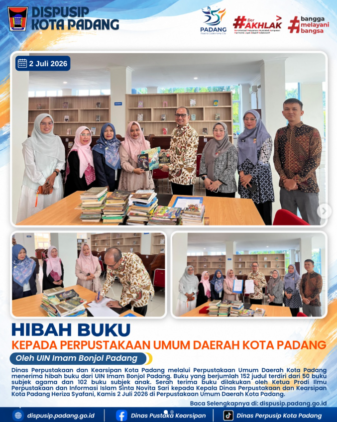 Hibah Buku dari Universitas Islam Negeri (UIN) Imam Bonjol Padang