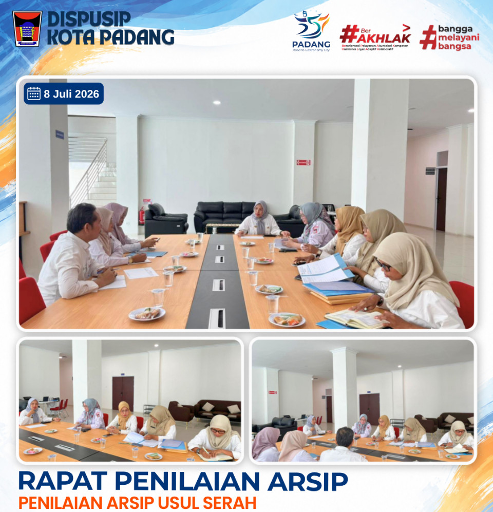 Dukung Tata Kelola Kearsipan, Dispusip Kota Padang Gelar Penilaian Arsip Usul Serah
