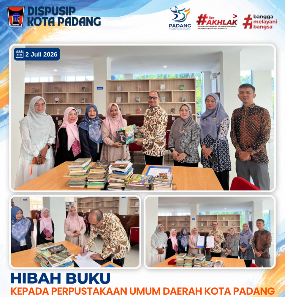 Sinergi untuk Literasi: UIN Imam Bonjol Padang Hibahkan Ratusan Buku Agama dan Anak ke Perpustakaan Umum Daerah Kota Padang