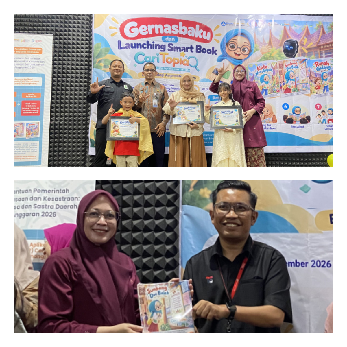 Peluncuran AR Smart Book “CariTopia” dan Gernasbaku 2026, Dorong Minat Baca Anak di Kota Padang